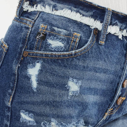 Kancan Distressed Button Fly Denim Shorts - MimiStylez