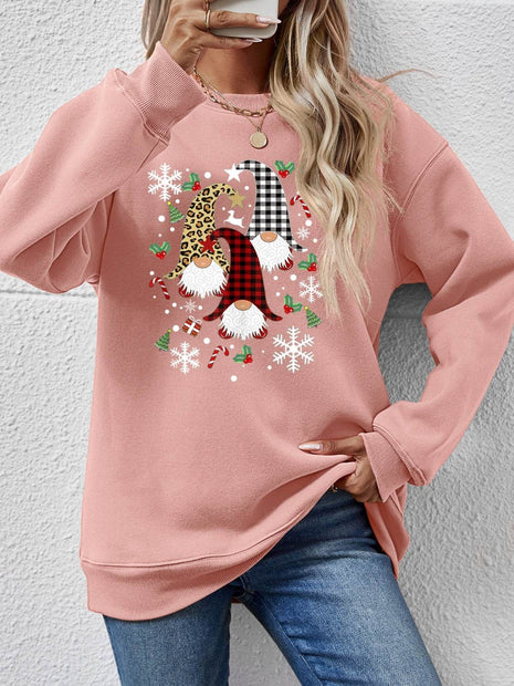 Faceless Gnomes Graphic Drop Shoulder Sweatshirt - MimiStylez