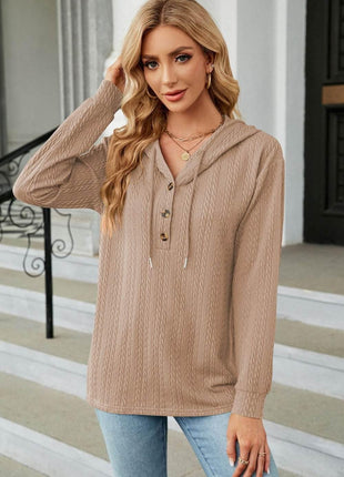 Cable-Knit Long Sleeve Hoodie - MimiStylez