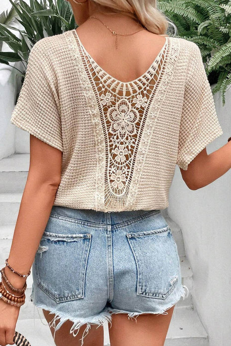 Round Neck Short Sleeve T-Shirt - MimiStylez