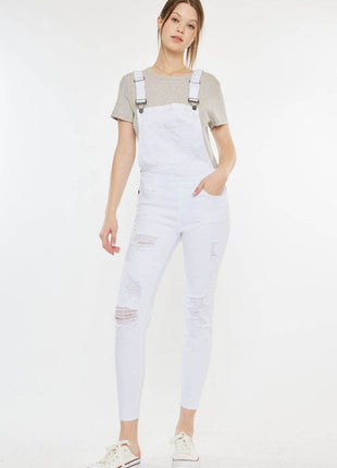 Kancan Distressed Skinny Denim Overalls - MimiStylez