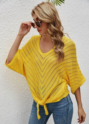 Openwork Batwing Sleeve Cover-Up - MimiStylez