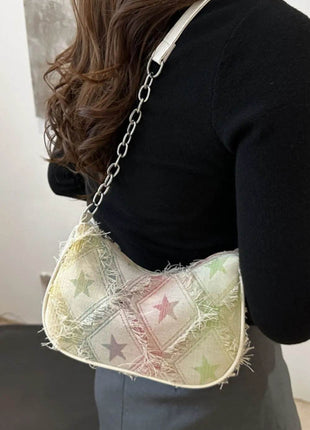 Fringe Star Print Shoulder Bag - MimiStylez