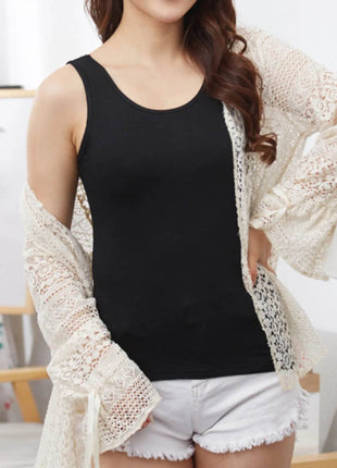 Full Size Scoop Neck Wide Strap Tank Plus Size - MimiStylez