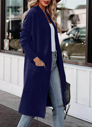 Open Front Dropped Shoulder Outerwear - MimiStylez