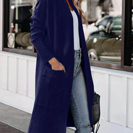 Open Front Dropped Shoulder Outerwear - MimiStylez