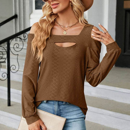 Cold Shoulder Square Neck Cutout Blouse - MimiStylez