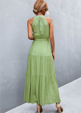 Printed Sleeveless Tie Waist Maxi Dress - MimiStylez