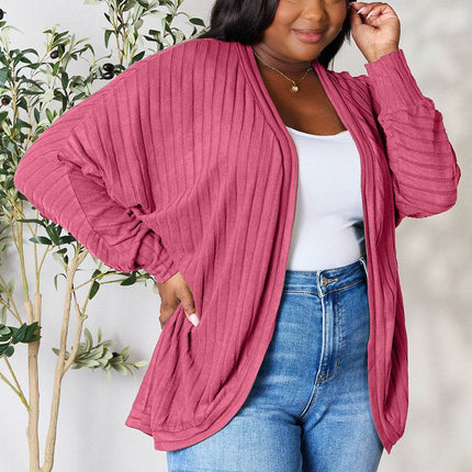 Basic Bae Full Size Ribbed Cocoon Cardigan - MimiStylez