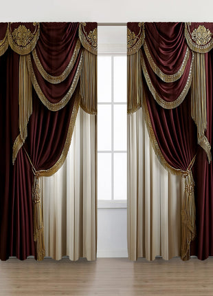 2PCs European Curtain Christmas Series