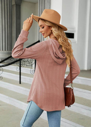 Long Sleeve Hooded Blouse - MimiStylez