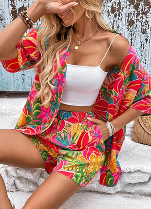 Printed Half Sleeve Top and Shorts Set - MimiStylez