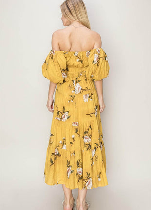 HYFVE Floral Puff Sleeve Tiered Dress - MimiStylez