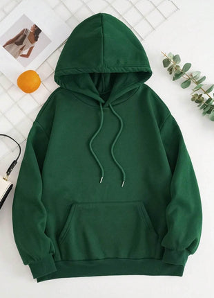 Drawstring Dropped Shoulder Hoodie - MimiStylez