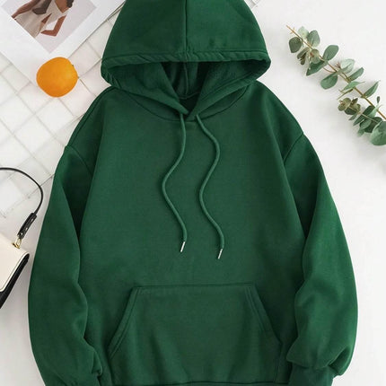 Drawstring Dropped Shoulder Hoodie - MimiStylez