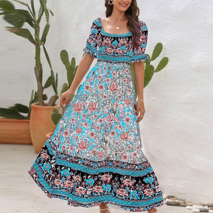 Floral Flounce Sleeve Midi Dress - MimiStylez