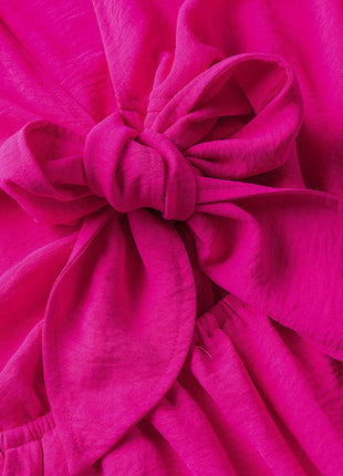 Tied Flounce Sleeve Plunge Romper - MimiStylez