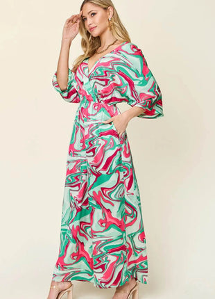 Double Take Full Size Half Sleeve Wide Leg Jumpsuit - MimiStylez