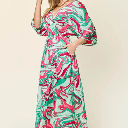 Double Take Full Size Half Sleeve Wide Leg Jumpsuit - MimiStylez