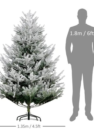 6FT Pine Christmas Tree With 795 Realistic Branches, Steel Base, Auto Open