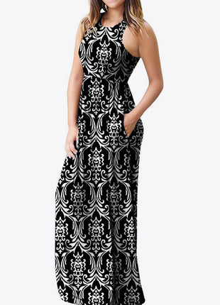 Empire Waist Sleeveless Dress with Pockets - MimiStylez