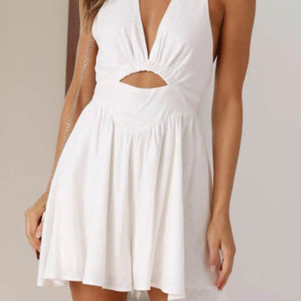 Cutout Halter Neck Mini Dress - MimiStylez