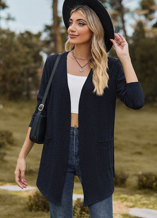 Open Front Long Sleeve Cardigan - MimiStylez