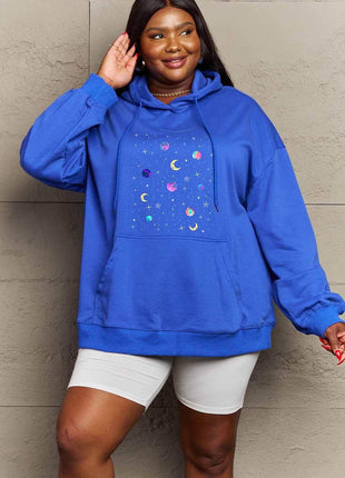 Simply Love Simply Love Full Size Dropped Shoulder Star & Moon Graphic Hoodie - MimiStylez