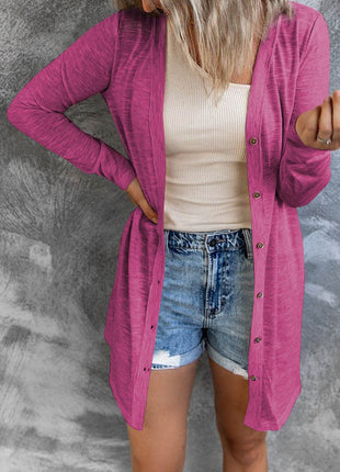 Button Up Long Sleeve Cover Up - MimiStylez