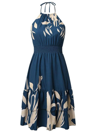 Paisley Print Halter Neck Mini Dress - MimiStylez