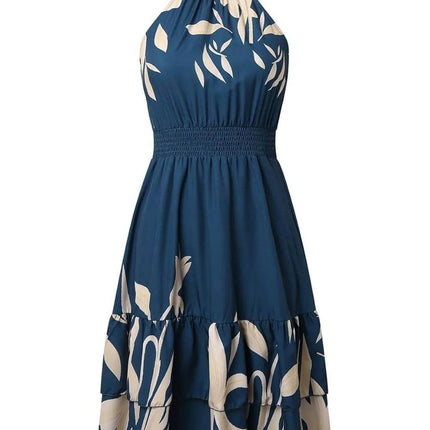 Paisley Print Halter Neck Mini Dress - MimiStylez
