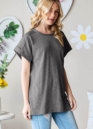 Heimish Full Size Short Sleeve Round Neck T-Shirt - MimiStylez