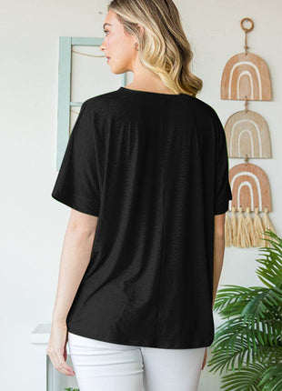 Heimish Full Size V-Neck Short Sleeve T-Shirt - MimiStylez