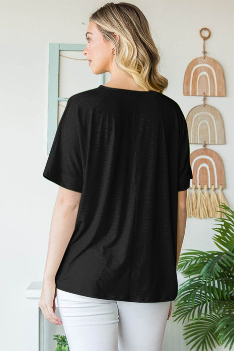 Heimish Full Size V-Neck Short Sleeve T-Shirt - MimiStylez
