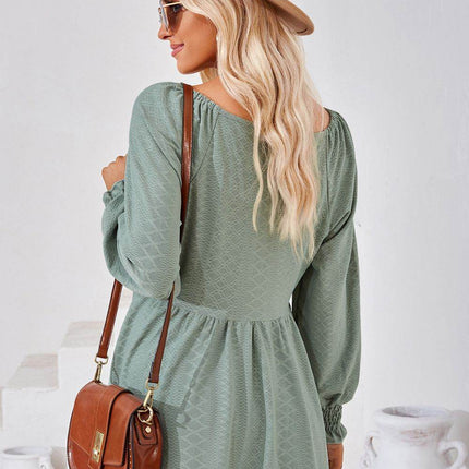 V-Neck Lantern Sleeve Blouse - MimiStylez