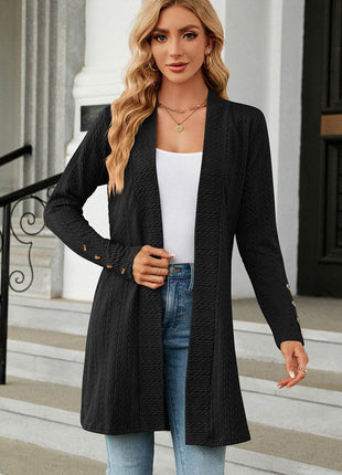 Open Front Long Sleeve Cardigan - MimiStylez
