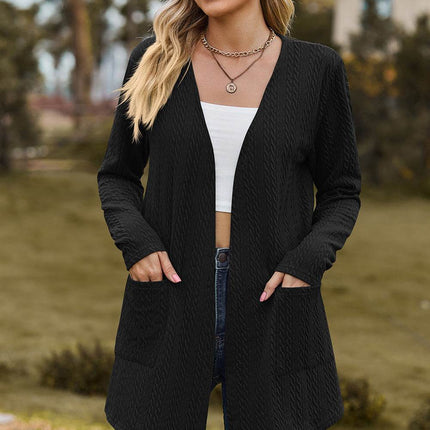 Open Front Long Sleeve Cardigan - MimiStylez