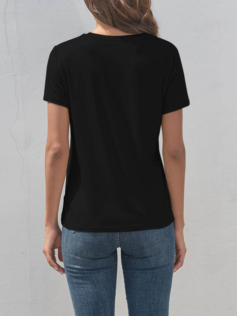 Dragonfly Graphic Round Neck Short Sleeve T-Shirt - MimiStylez