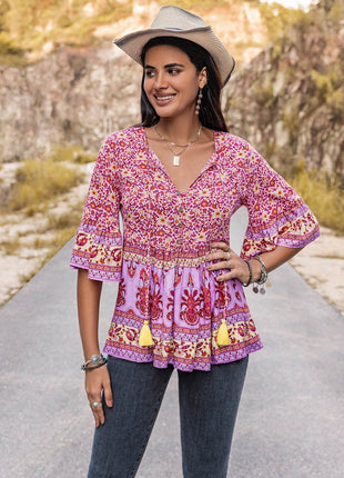 Tie Neck Babydoll Top - MimiStylez