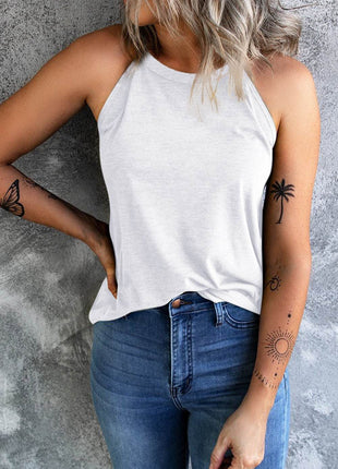Curved Hem Grecian Tank Top - MimiStylez