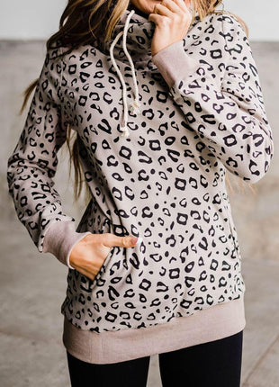 Leopard Print Long Sleeve Hoodie - MimiStylez