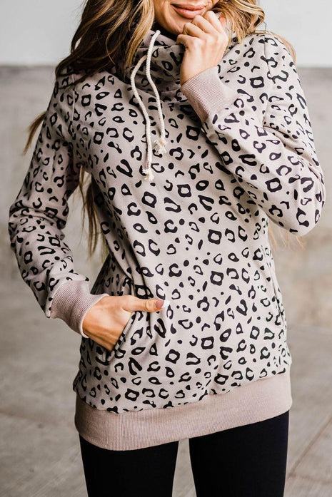 Leopard Print Long Sleeve Hoodie - MimiStylez
