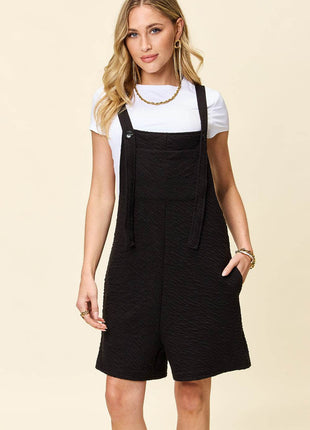 Double Take Full Size Texture Square Neck Romper - MimiStylez