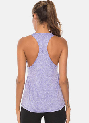 Full Size Scoop Neck Wide Strap Active Tank - MimiStylez