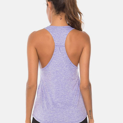 Full Size Scoop Neck Wide Strap Active Tank - MimiStylez