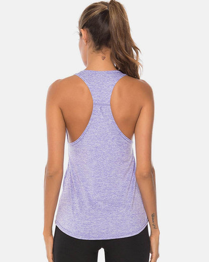 Full Size Scoop Neck Wide Strap Active Tank - MimiStylez