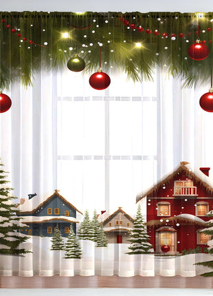 1PC Festive Christmas Printed Curtains