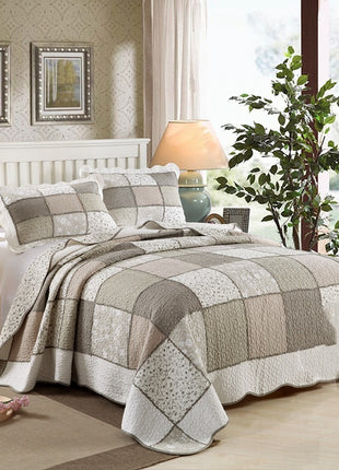 Washed Pure Cotton Thickened Non-slip Pure Cotton Quilt Three-piece Set