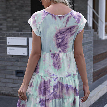 Tie-Dye Ruffle Hem Dress - MimiStylez