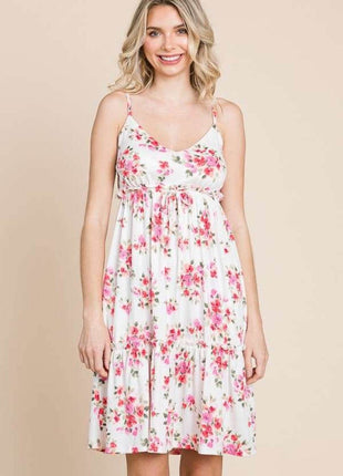 Culture Code Full Size Floral Frill Cami Dress - MimiStylez